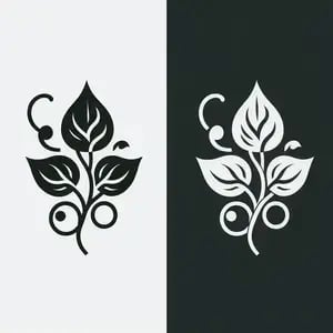 Black and white images of of ivy